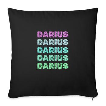 Prénom pour Darius Darius Nom - Housse de coussin décorative 45 x 45 cm - noir - Devant