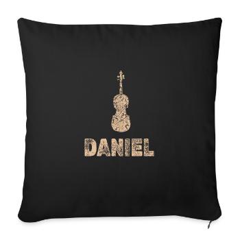 Daniel as viola - Sofa pillowcase 17,3'' x 17,3'' (45 x 45 cm) - black - Front