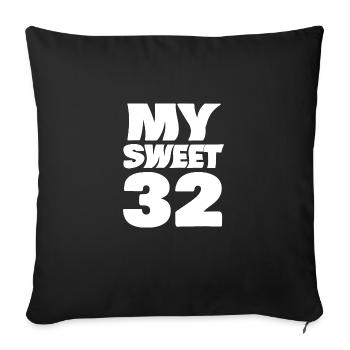 Age 32 - Sofa pillowcase 17,3'' x 17,3'' (45 x 45 cm) - black - Front