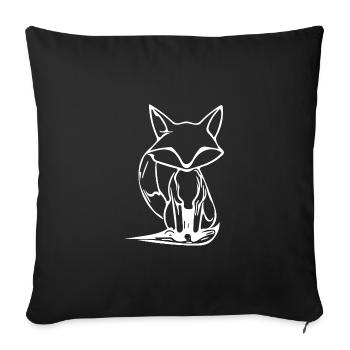 Joli dessin de renard vintage - Housse de coussin décorative 45 x 45 cm - noir - Devant