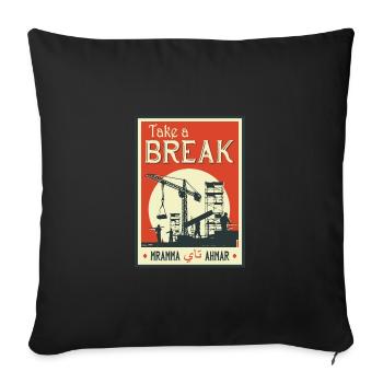 MACHEN SIE EINE PAUSE UND TRINKEN SIE EINEN TEE - Sofakissenbezug 45 x 45 cm - Schwarz - Vorne