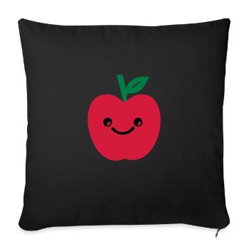 apfel smile - Sofakissenbezug 45 x 45 cm - Schwarz - Vorne
