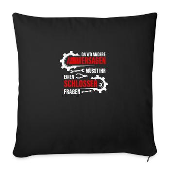 Schlosser Geschenk Metallbauer Mechaniker - Sofakissenbezug 45 x 45 cm - Schwarz - Vorne