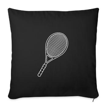 raquette de tennis - Housse de coussin décorative 45 x 45 cm - noir - Devant