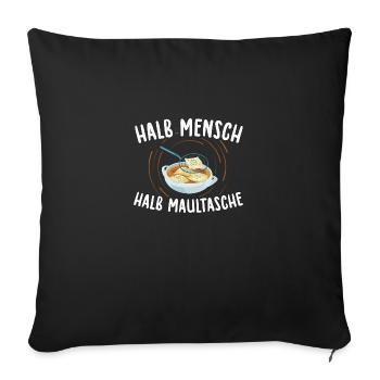 Maultaschen | Schwaben Schwabe Ländle Geschenkidee - Sofakissenbezug 45 x 45 cm - Schwarz - Vorne