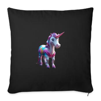 Rainbow Mane Unicorn Tee - Sofa pillowcase 17,3'' x 17,3'' (45 x 45 cm) - black - Front