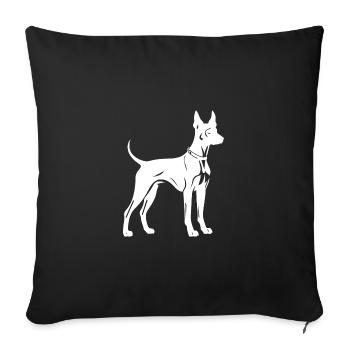 Doberman Dog Silhouette - Sofa pillowcase 17,3'' x 17,3'' (45 x 45 cm) - black - Front