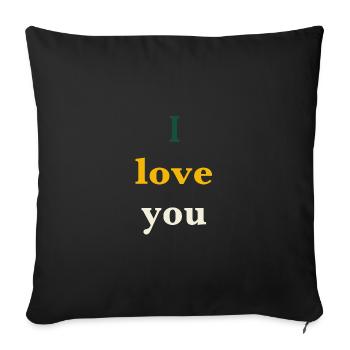 Je t'aime - Housse de coussin décorative 45 x 45 cm - noir - Devant