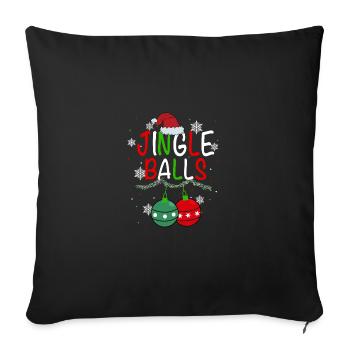 Jingle Balls Tinsel Tits Funny Matching Couple Che - Sofa pillowcase 17,3'' x 17,3'' (45 x 45 cm) - black - Front