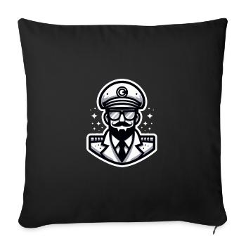 Capitaine White - Housse de coussin décorative 45 x 45 cm - noir - Devant