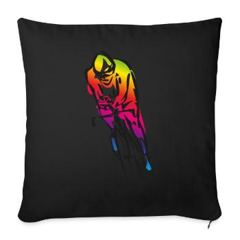Vélo de course vélo cadeau vélo de course vélo - Housse de coussin décorative 45 x 45 cm - noir - Devant