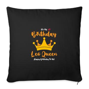 Signe du zodiaque Lion - Housse de coussin décorative 45 x 45 cm - noir - Devant
