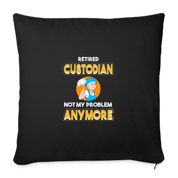 Gardien d’école - Housse de coussin décorative 45 x 45 cm - noir - Devant