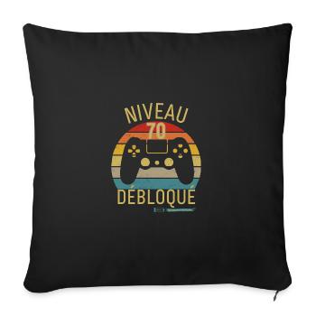 NIVEAU 70 DÉBLOQUÉ - Housse de coussin décorative 45 x 45 cm - noir - Devant
