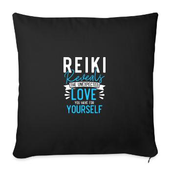 Symbole Reiki Maître Reiki Cadeau de Cristal Reiki - Housse de coussin décorative 45 x 45 cm - noir - Devant