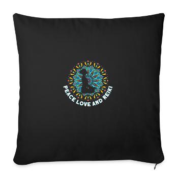 Symbole Reiki Maître Reiki Cadeau de Cristal Reiki - Housse de coussin décorative 45 x 45 cm - noir - Devant