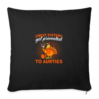 Tantes Tante Sœur Tantes Cadeau de famille - Housse de coussin décorative 45 x 45 cm - noir - Devant