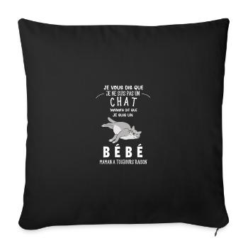 je ne suis pas un chat - Housse de coussin décorative 45 x 45 cm - noir - Devant