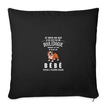 je ne suis pas un bouledogue - Housse de coussin décorative 45 x 45 cm - noir - Devant