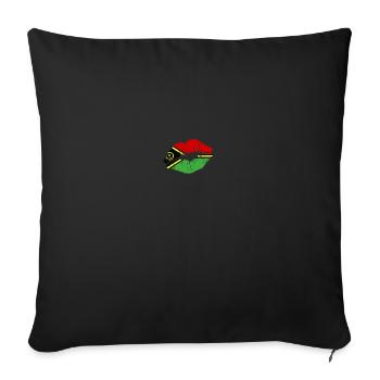Vanuatu Flag Country Ascendance autochtone Polynésien - Housse de coussin décorative 45 x 45 cm - noir - Devant