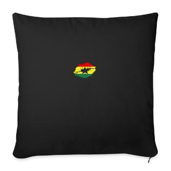 Ghana Drapeau Pays Native Ancestry Pride Femmes - Housse de coussin décorative 45 x 45 cm - noir - Devant