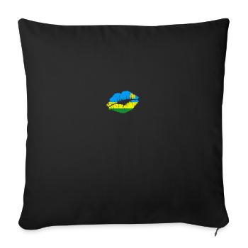 Rwanda Drapeau Pays Native Ancestry Pride Femmes - Housse de coussin décorative 45 x 45 cm - noir - Devant