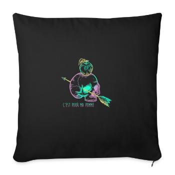 Skull Apple mauve - Housse de coussin décorative 45 x 45 cm - noir - Devant