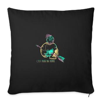 Skull Apple yellow - Housse de coussin décorative 45 x 45 cm - noir - Devant