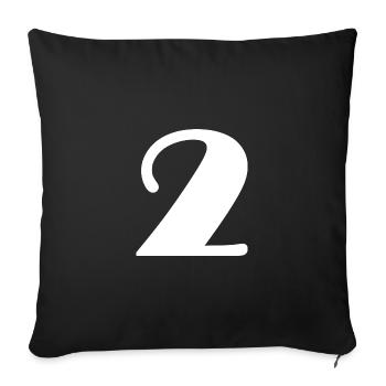 2. 2 YEARS. 2ND ANNIVERSARY. BIRTHDAY 2 YEARS - Sofa pillowcase 17,3'' x 17,3'' (45 x 45 cm) - black - Front