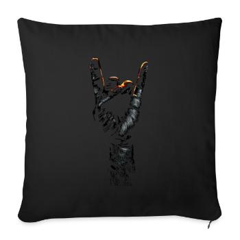 Hand Metal Music Sign - Sofa pillowcase 17,3'' x 17,3'' (45 x 45 cm) - black - Front