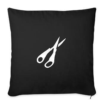 Schere Silhouette - Sofakissenbezug 45 x 45 cm - Schwarz - Vorne