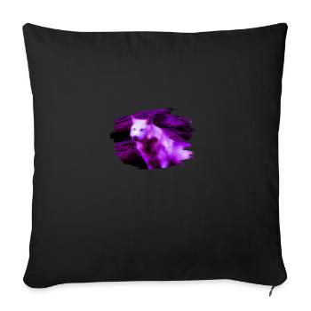 wolf - Sofa pillowcase 17,3'' x 17,3'' (45 x 45 cm) - black - Front