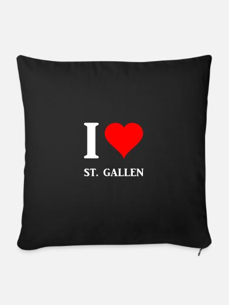 I love ST. Gallen - Sofakissenbezug 45 x 45 cm - Schwarz