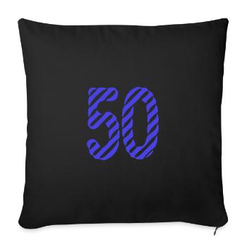 50. 50 YEARS. 50th ANNIVERSARY. 50TH ANNIVERSARY. - Sofa pillowcase 17,3'' x 17,3'' (45 x 45 cm) - black - Front