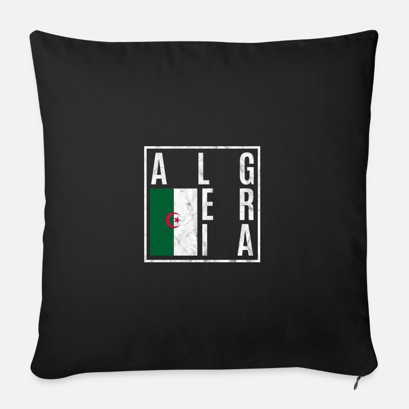 Algérie - Housse de coussin décorative 45 x 45 cm - noir