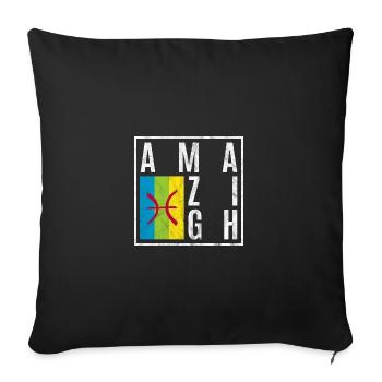 Amazigh - Sofa pillowcase 17,3'' x 17,3'' (45 x 45 cm) - black - Front