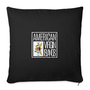 Îles Vierges américaines - Housse de coussin décorative 45 x 45 cm - noir - Devant