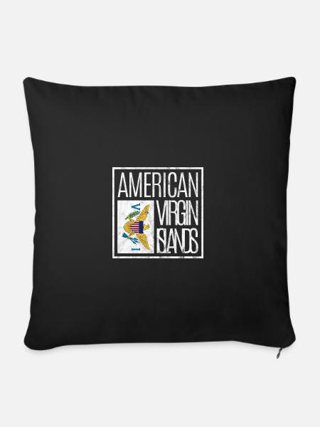 Amerikanische Jungferninseln - Sofakissenbezug 45 x 45 cm - Schwarz