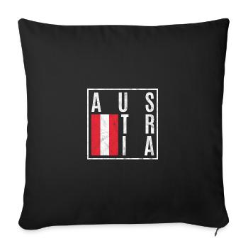 Autriche - Housse de coussin décorative 45 x 45 cm - noir - Devant