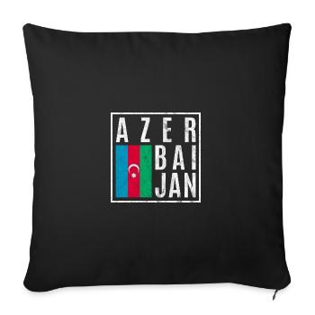 Azerbaïdjan - Housse de coussin décorative 45 x 45 cm - noir - Devant