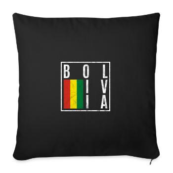 Bolivia - Sofa pillowcase 17,3'' x 17,3'' (45 x 45 cm) - black - Front