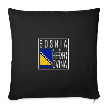 Bosnie-Herzégovine - Housse de coussin décorative 45 x 45 cm - noir - Devant