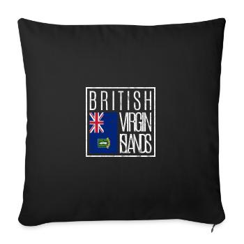 British Virgin Islands - Sofa pillowcase 17,3'' x 17,3'' (45 x 45 cm) - black - Front