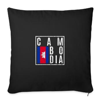 Cambodge - Housse de coussin décorative 45 x 45 cm - noir - Devant