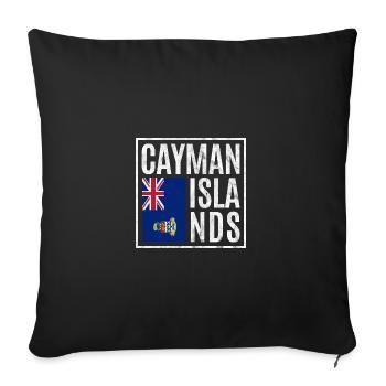 Îles Caïmanes - Housse de coussin décorative 45 x 45 cm - noir - Devant