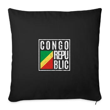 République du Congo - Housse de coussin décorative 45 x 45 cm - noir - Devant