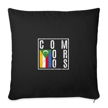 Comoros - Sofa pillowcase 17,3'' x 17,3'' (45 x 45 cm) - black - Front