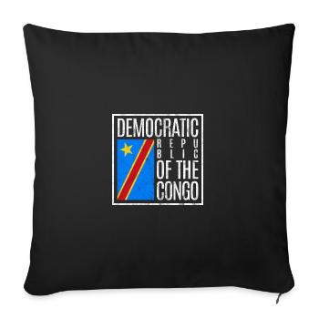 Democratic Republic of the Congo - Sofa pillowcase 17,3'' x 17,3'' (45 x 45 cm) - black - Front