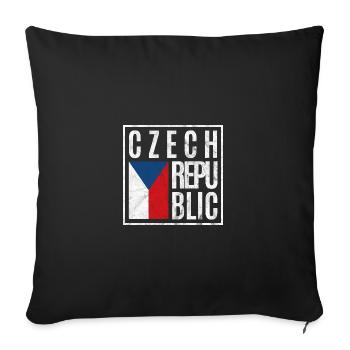 Tschechische Republik - Sofakissenbezug 45 x 45 cm - Schwarz - Vorne