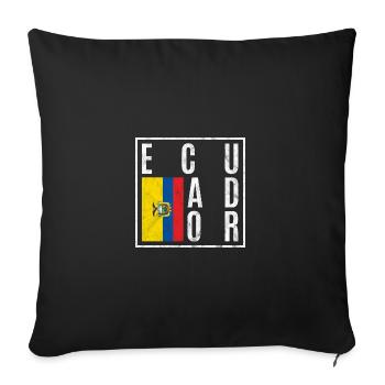 Ecuador - Sofa pillowcase 17,3'' x 17,3'' (45 x 45 cm) - black - Front